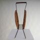 Mid-century round rattan magazine holder
