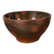 Vintage bowl, old enameled ceramic, wood fired