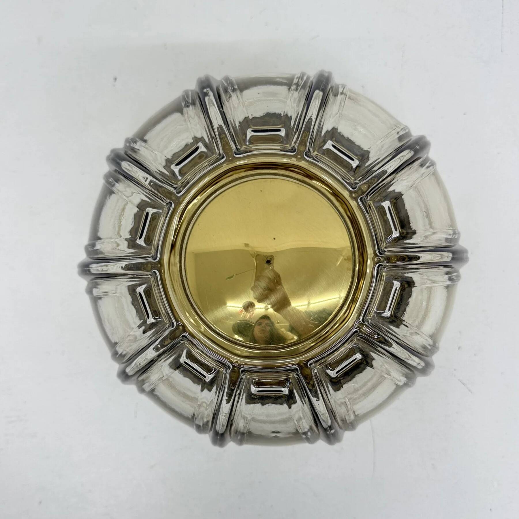 Limburg Galshütte topaz toned glass flush mount wall light or sconce, 1970s, Germany