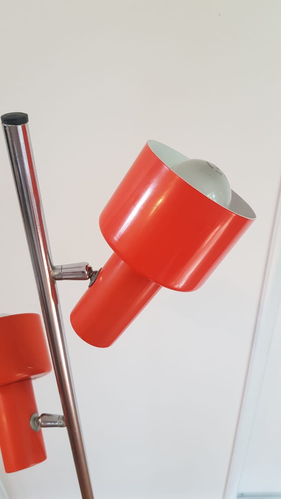Vintage chrome lamp 2 orange spots 1970