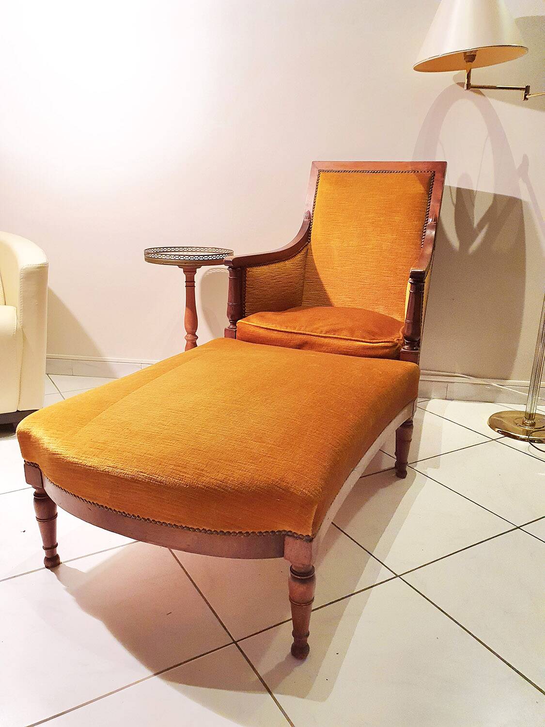 Armchair and footrest