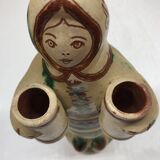 Bougeoir anthropomorphe artisanal circa 1960