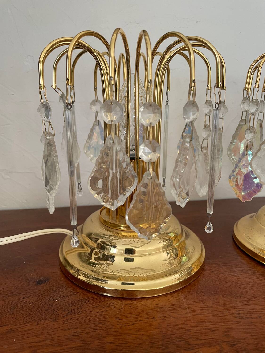 Pair of vintage gold accent lamps