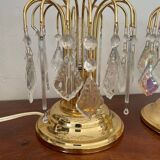 Pair of vintage gold accent lamps