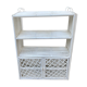 Vintage white rattan wall shelf