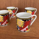 Set of 4 coffee cups memphis 80s fujimori kato kogei