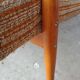 60s wood and fabric armchairs