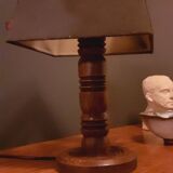 Wooden lamp from the 40s Brutalist style