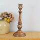 Handmade copper candle holder in hammered metal, vintage