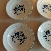 Assiettes creuses série de six faïence de Longchamp décor Simone