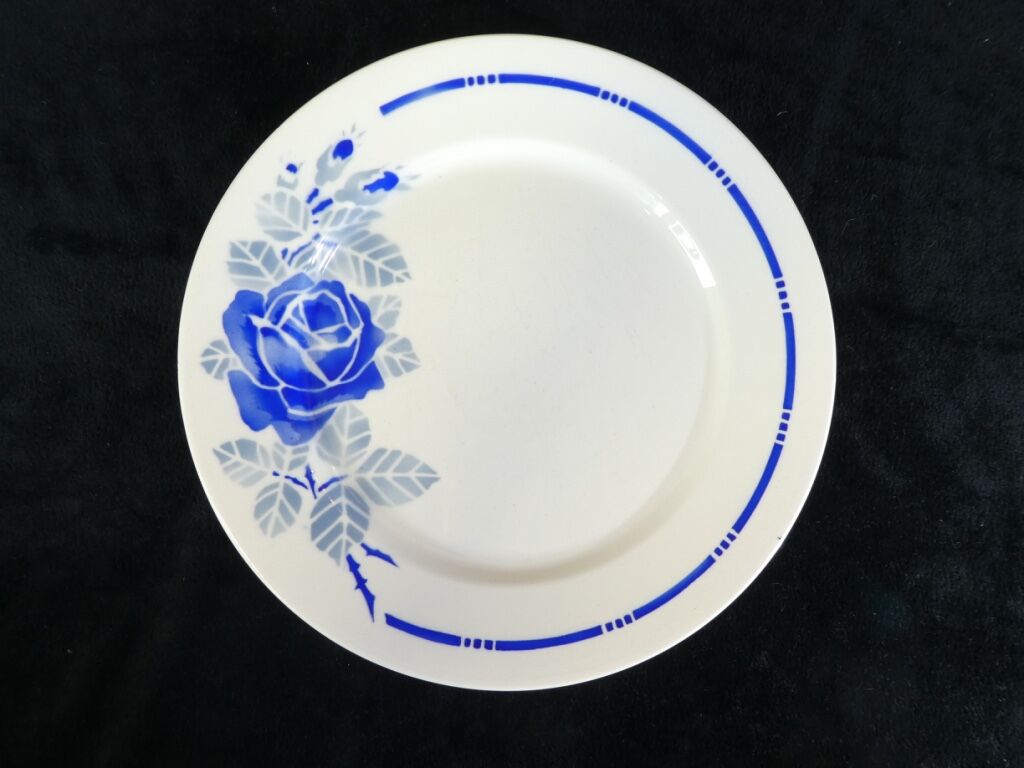 3 flat plates Badonviller model rose no Digoin