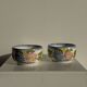 Set of 2 blue Quimper earthenware mugs H6.5 D15