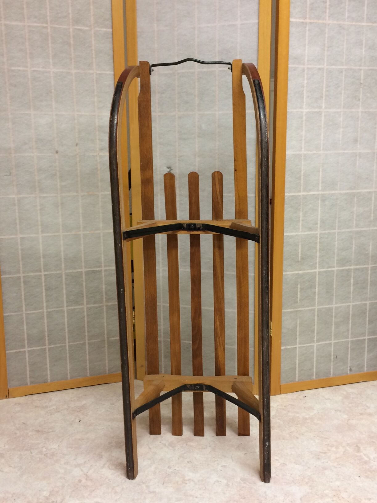 Vintage beech sledge Davos Germina 60/70 made in Gdr