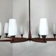 Lustre en teck des années 60 70 Lustre Uno & Osten Kristiansson pour Luxus