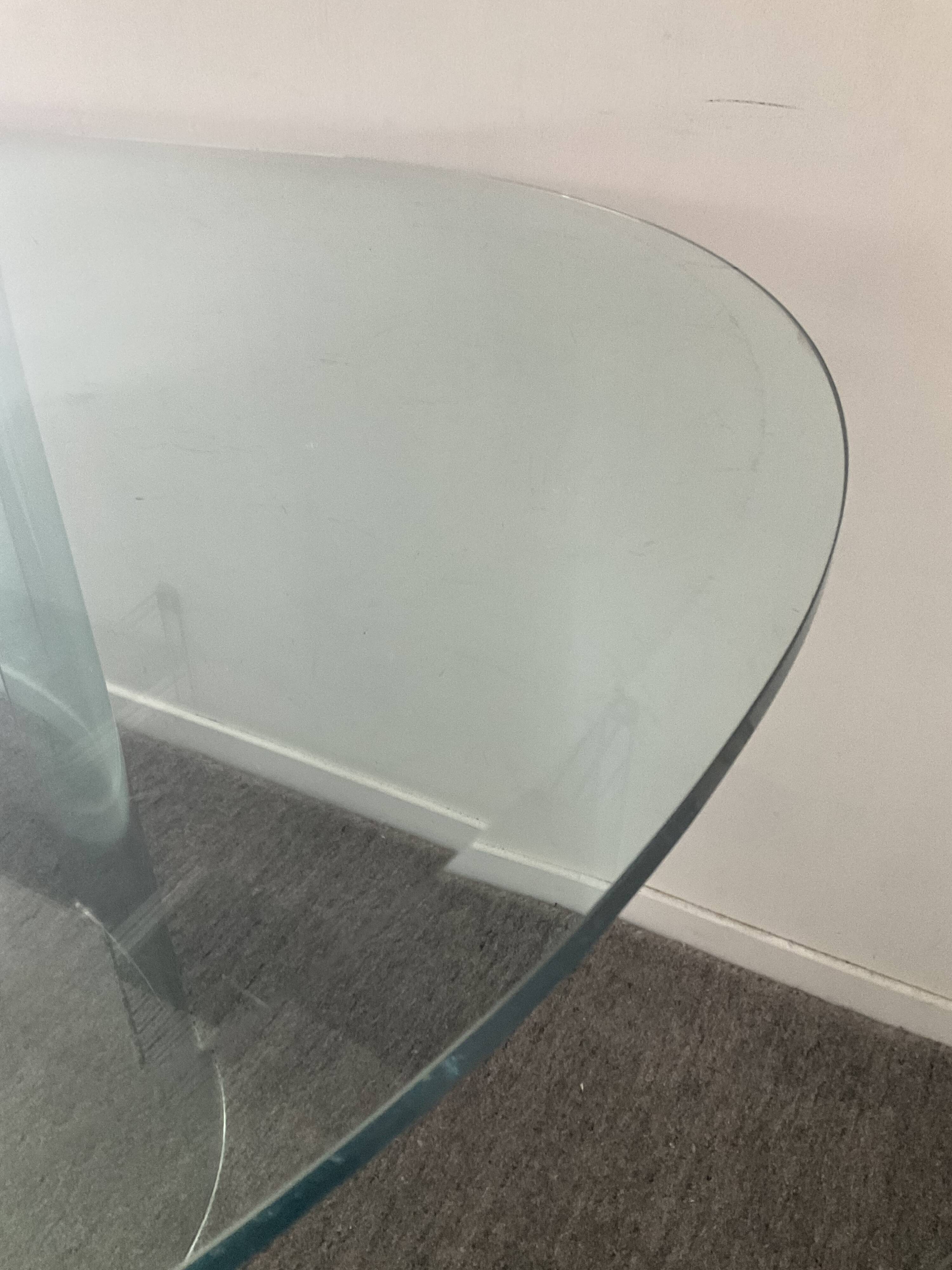 Vintage Sica Italy dining table in tempered glass
