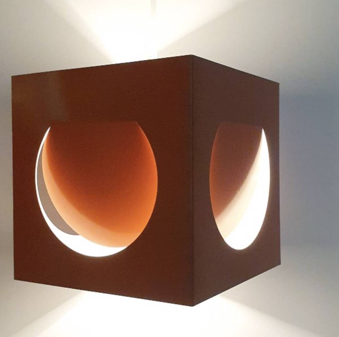 Vintage cube pendant lamp Stockmann Orno