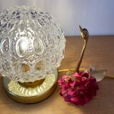 Vintage globe table lamp in molded glass