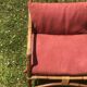 Rattan living room with 2 armchairs, coffee table cushions