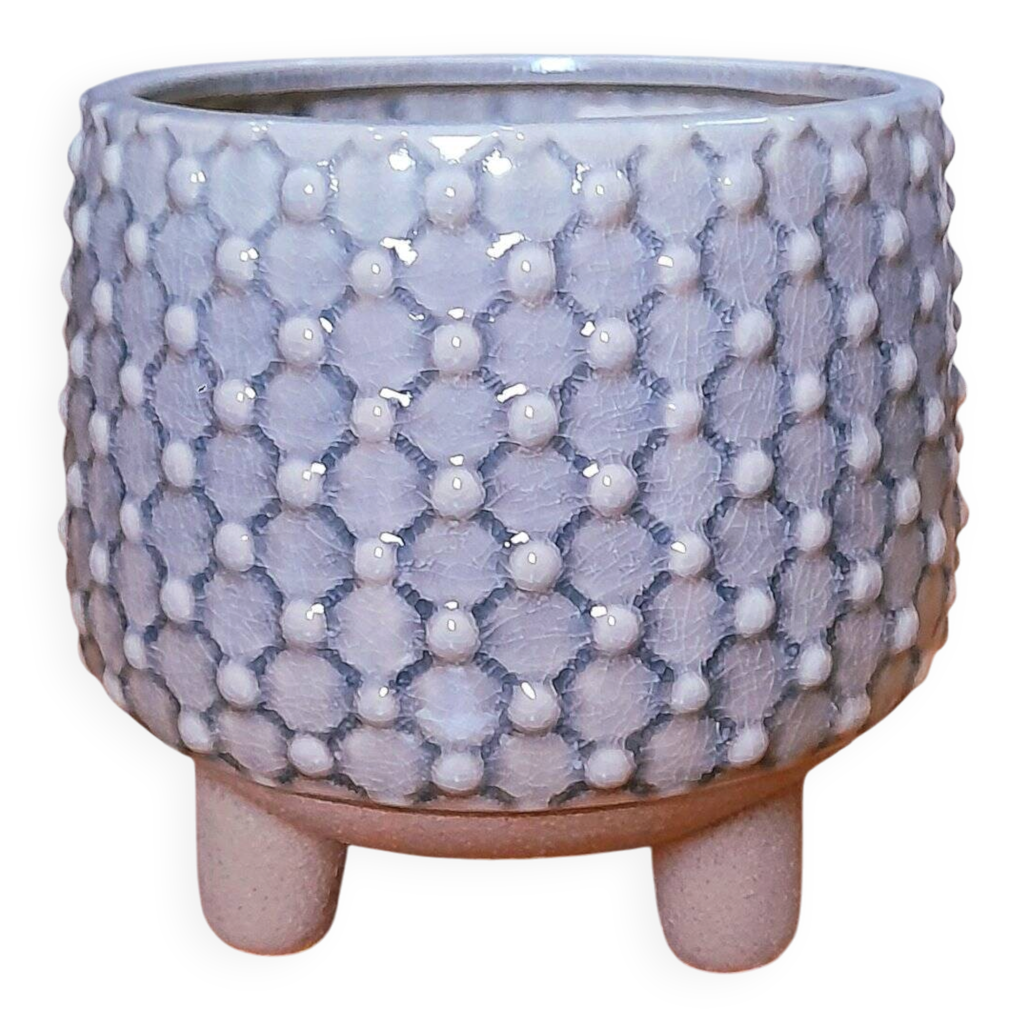 Tripod ceramic cache pot