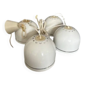 4 lampes suspensions Space Age blanches Philips 201-110, années 1970