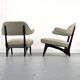 Lounge chairs with new fabric, 1950s, Set of 2