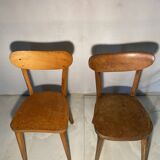Paire de chaises vintage dépariées - Design minimaliste des années 50