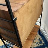 Ladderax, scandinavian desk bookcase in teak and black iron