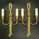 Large pair of Louis XVI style wall lights from Hettier Vincent - bronze