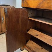 Large Biedermeier Half-Cabinet in Ebonized Walnut, South Germany, 1820