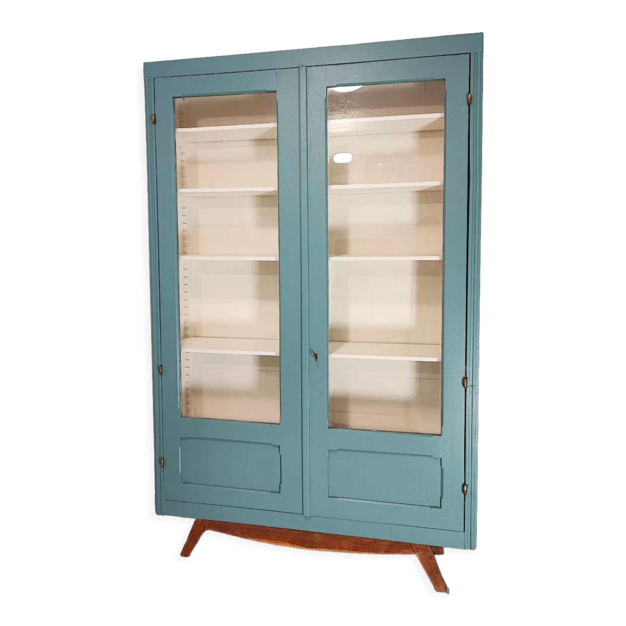 Blue vintage bookcase