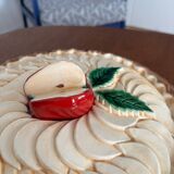 Vintage ceramic pie dish with decorative apple lid