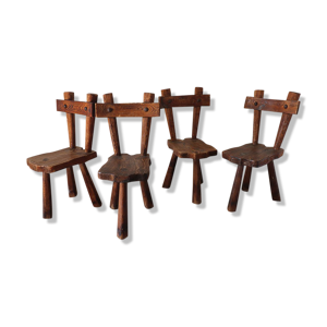 Série de 4 chaises tripode