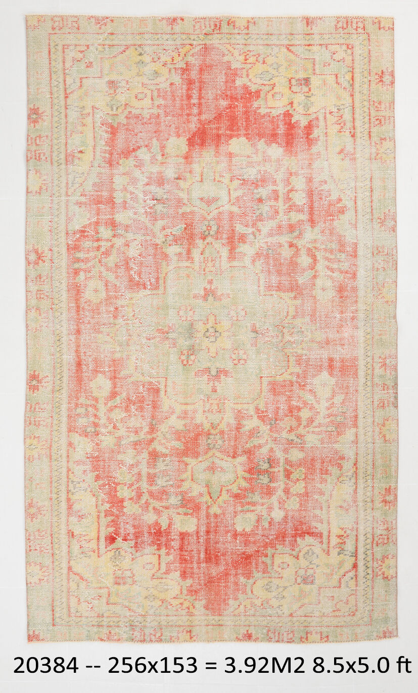 5x8 Pale Red & Cream Vintage Area Rug, 153x256Cm