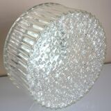 Large round ceiling light, molded glass wall light, thick, Helena Tynell, 1960s