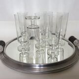 Set of 7 70s flutes Luminarc Arcoroc
