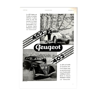 Affiche vintage années 30 Peugeot