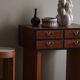 Danish Art Deco console with elm wood and burl drawers, 1940s.