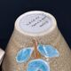 Grès breton peint main – Ensemble floral turquoise Manufacture Bretonne de