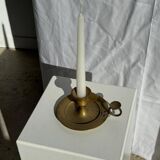 Antique gold hand candlestick with a handle fixed by 3 rivets H8 D13