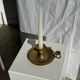 Antique gold hand candlestick with a handle fixed by 3 rivets H8 D13