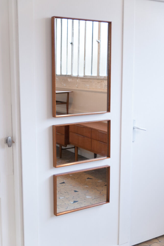 Triptych of modernist mirrors - 125x47cm