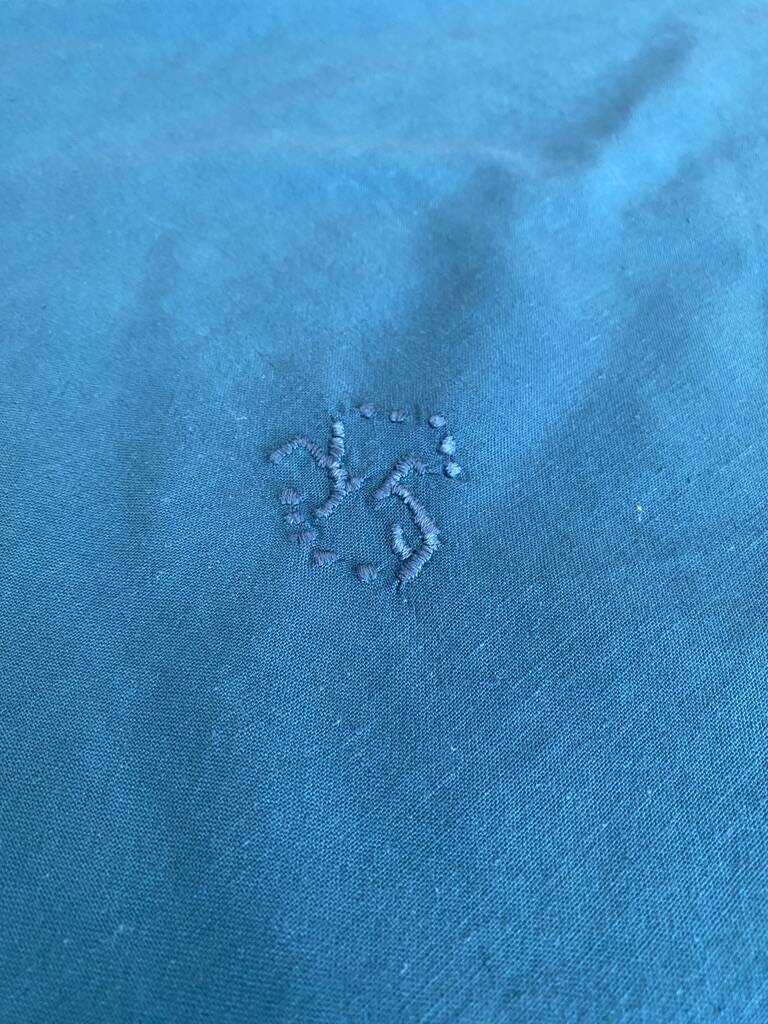 Damask tablecloth and napkins, monogrammed YJ dyed - Cotton - 150x170cm