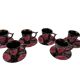 Vallauris pink and black coffee service from the 50s/60s