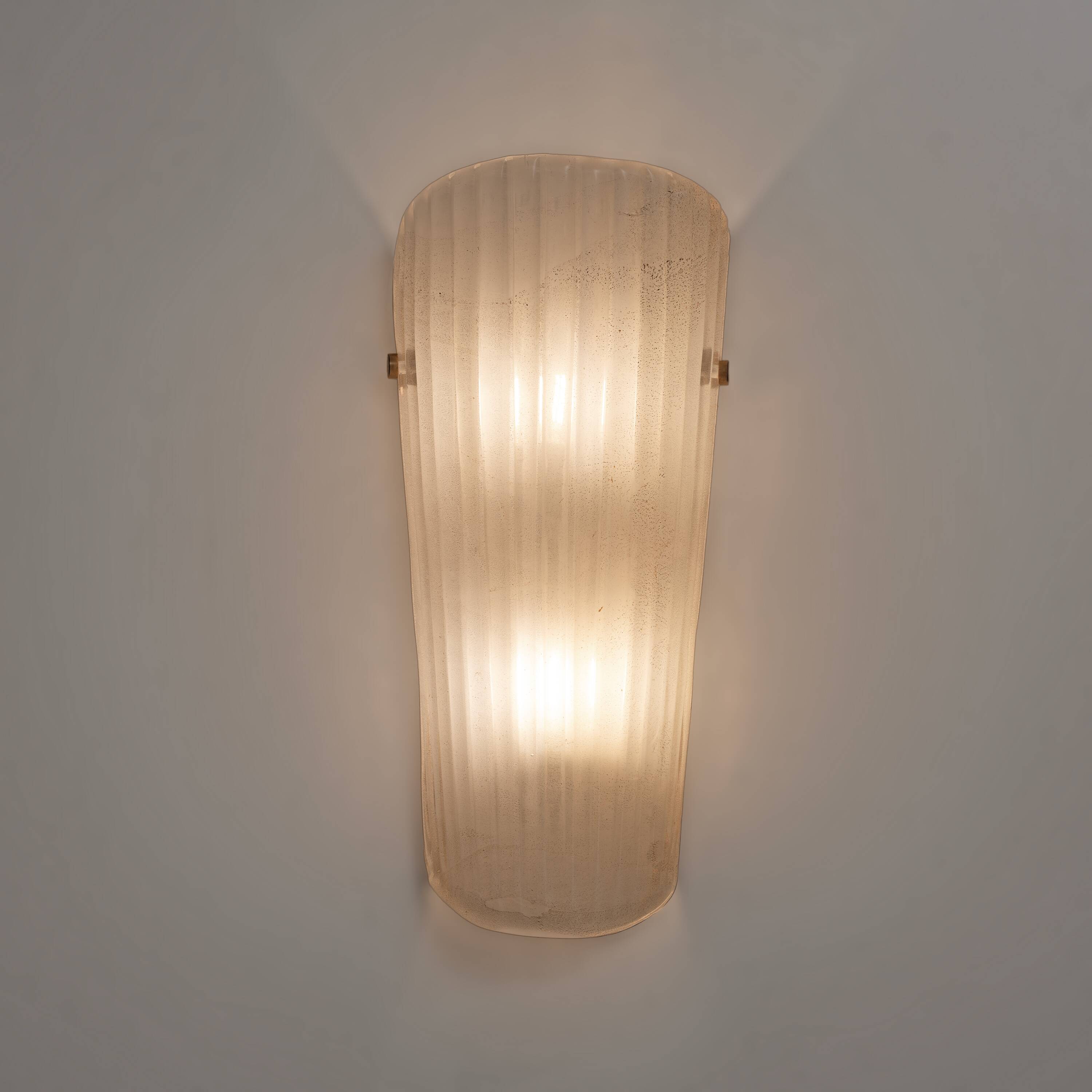 Pair of Murano Glass Sconces with Gold Dust Inclusions