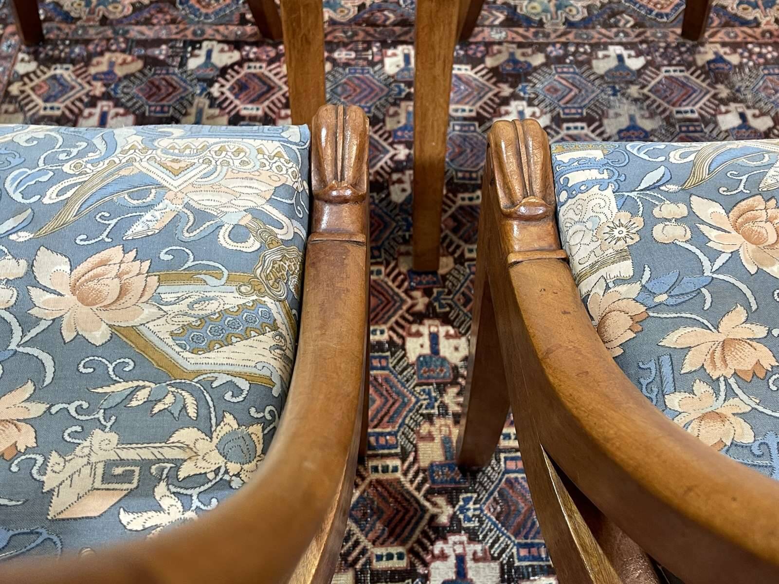 Set of 6 gondola chairs in blond mahogany - 20th century