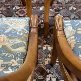 Set of 6 gondola chairs in blond mahogany - 20th century