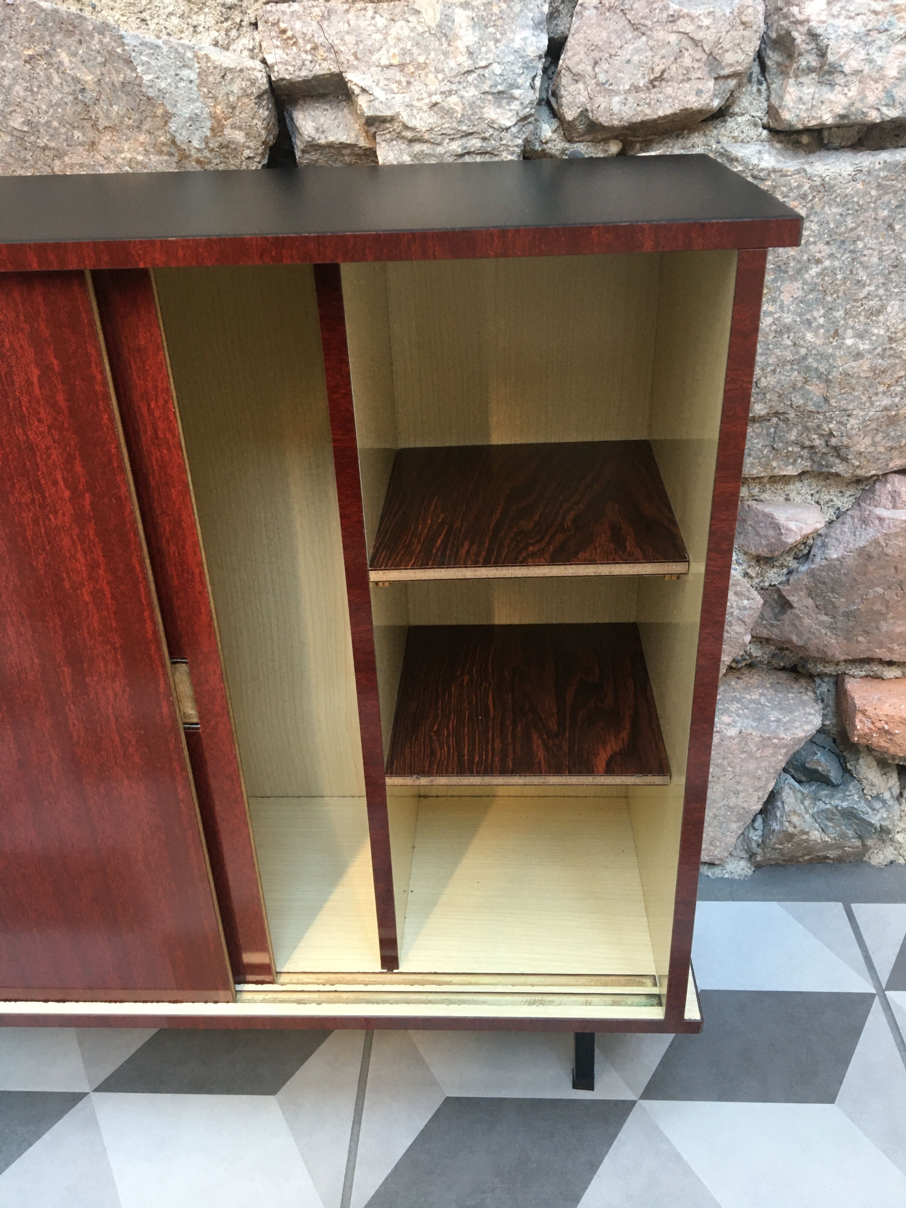 Doll cabinet 50s formica and varnished wood