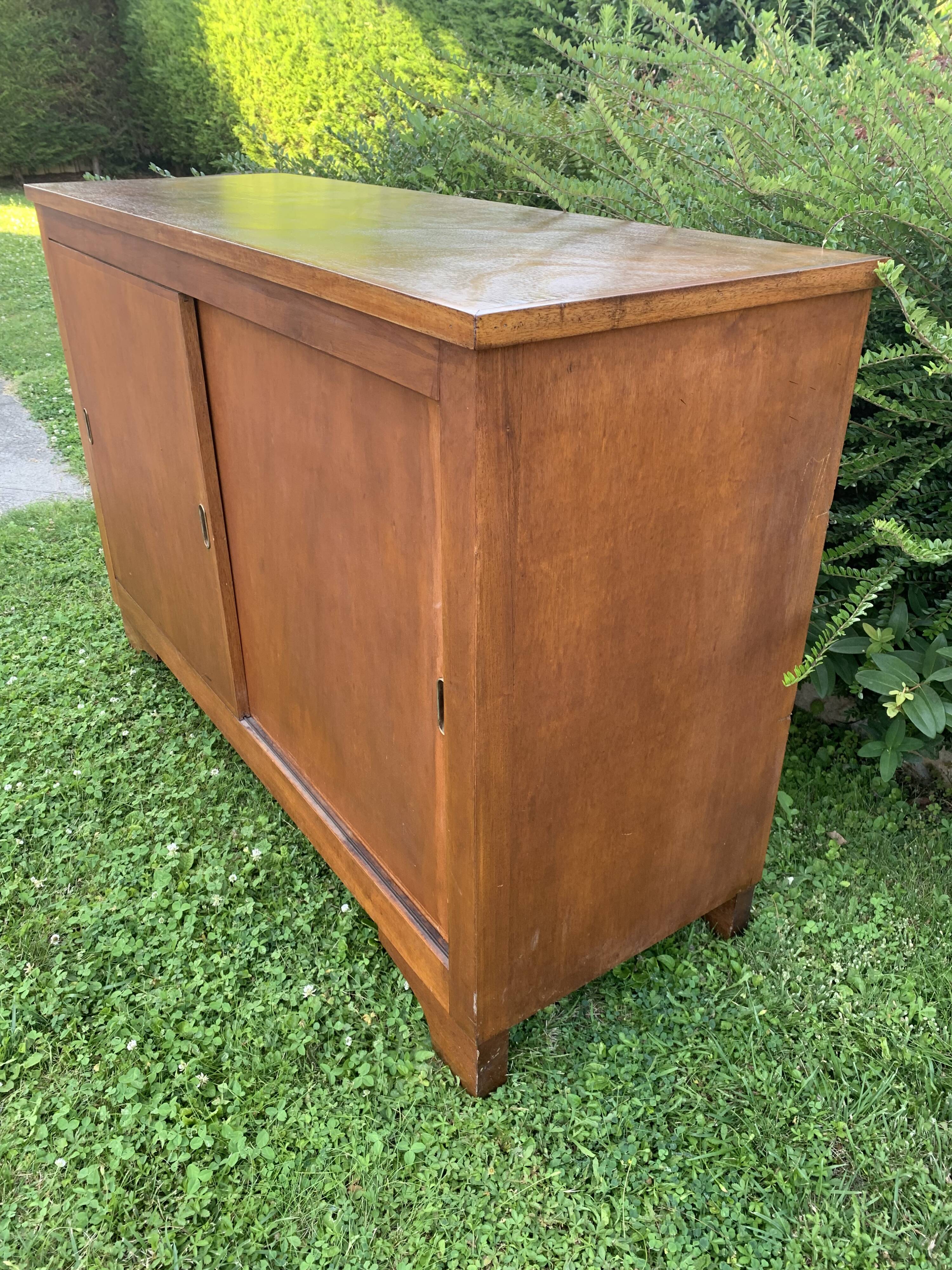 Vintage school cabinet with sliding doors