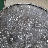 Round pedestal table with marble top and mahogany tripod from the 19th century