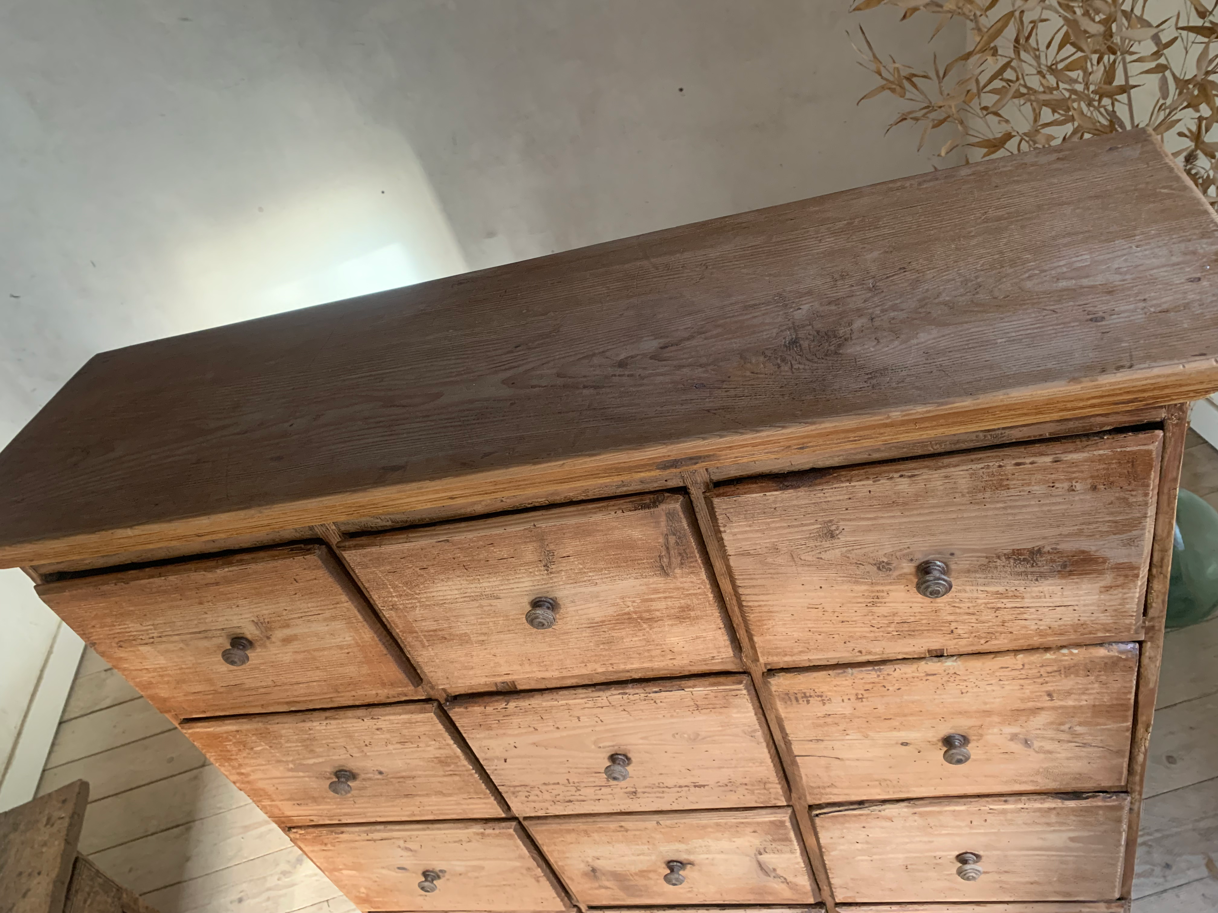 Vintage workshop haberdashery chest of drawers
